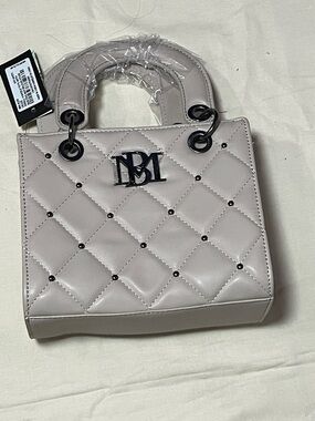Badgley Mischka Quilted Satchel in Light Taupe